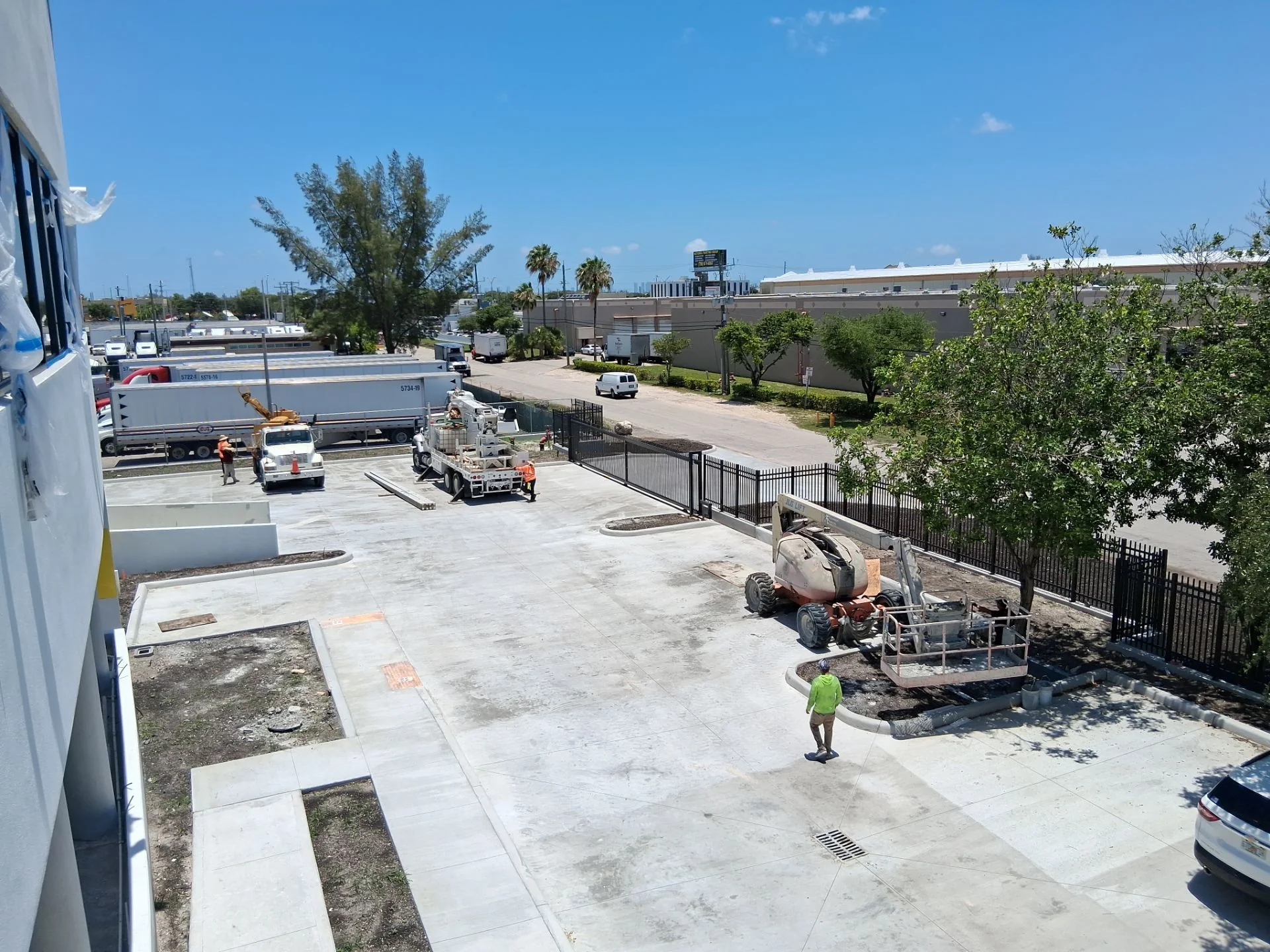 Exterior site work and concrete yard construction